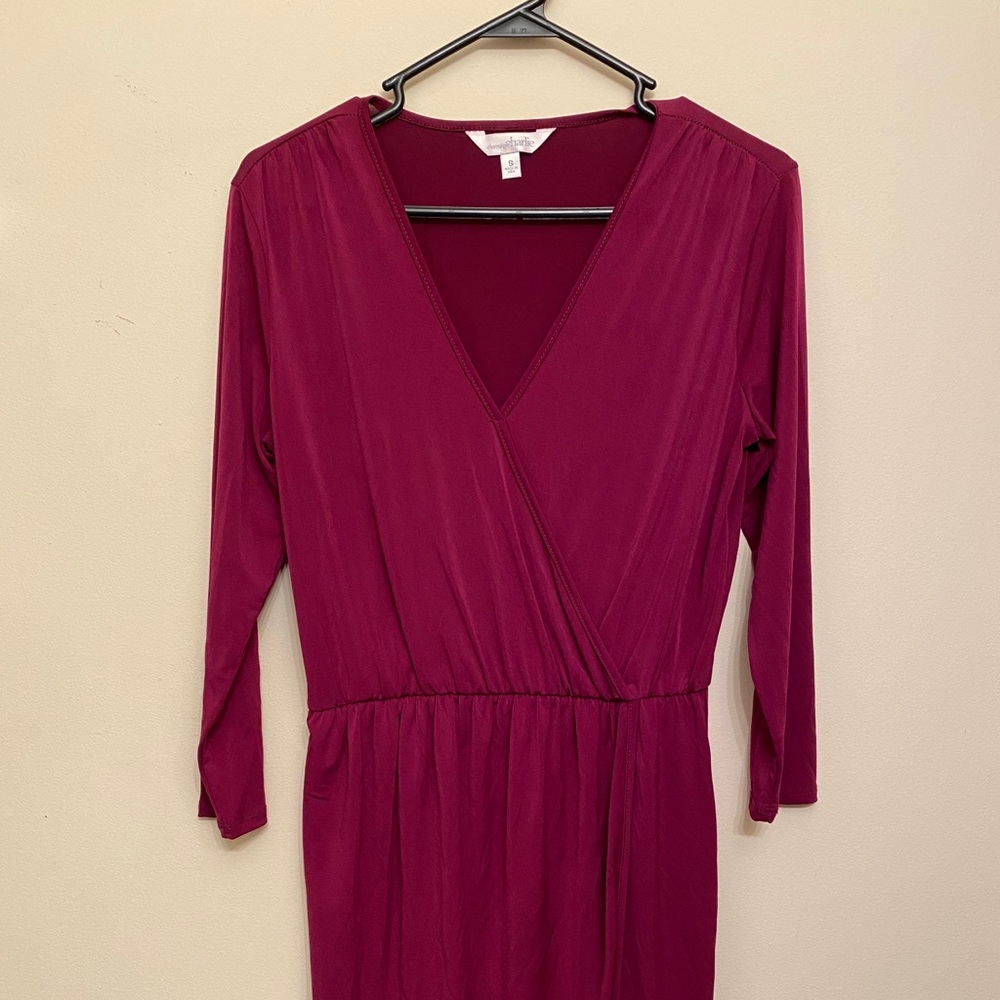 Flattering Wine color dress